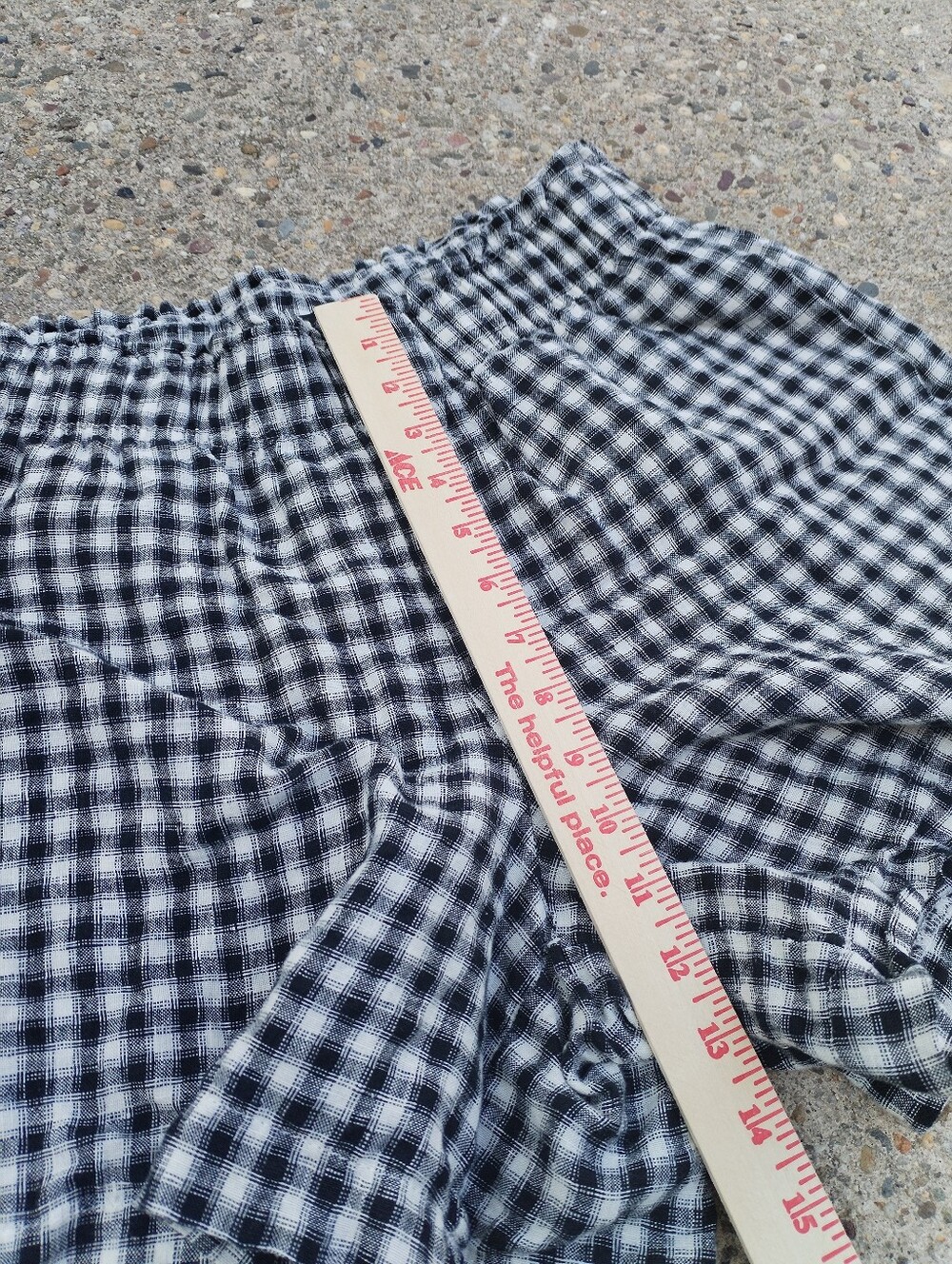 Quince Black and White Gingham High Waist Shorts SiE M - Picture 3 of 7